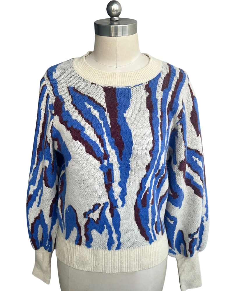 Women's abstract print knit sweater